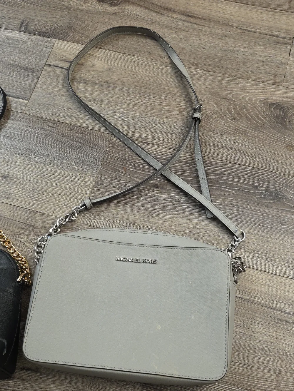 Bundle: Two Michael Kors Crossbody Bags-Grey & Black